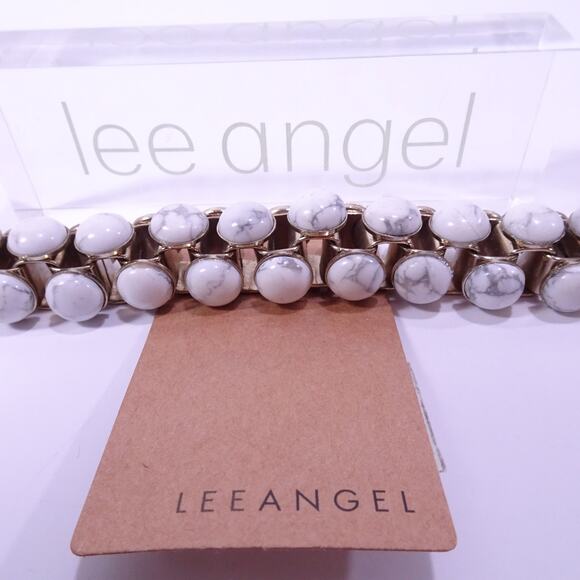 Lee Angel Neiman Marcus Women's Howlite Stone Box Link  Bracelet NWT 220 - Picture 7 of 7